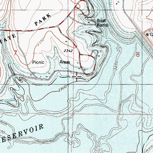 Topographic Map of Prairie Dog State Park Shady Rest Campground, KS