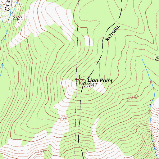 Topographic Map of Lion Point, CA