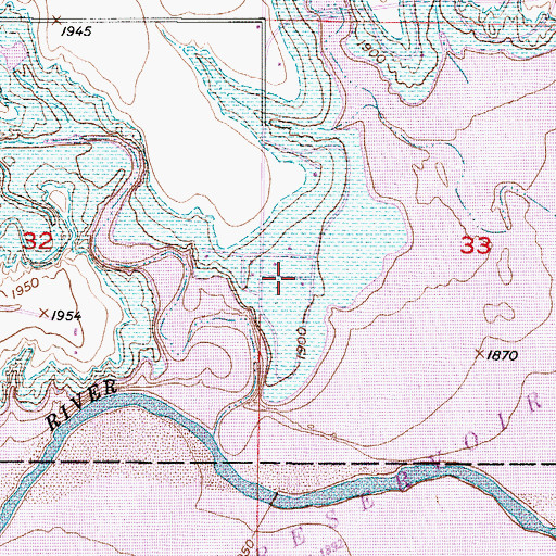 Topographic Map of Webster State Park Old Marina Campground, KS