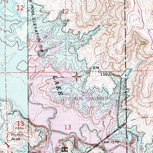 Topographic Map of Wilson State Park Goldenrod Campground, KS