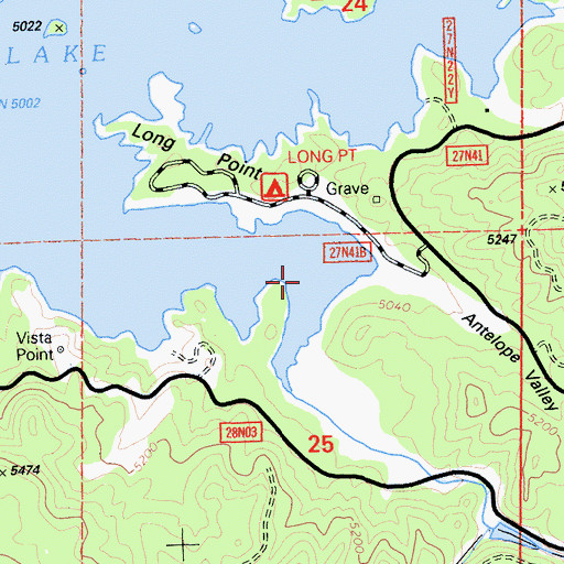 Topographic Map of Little Antelope Creek, CA