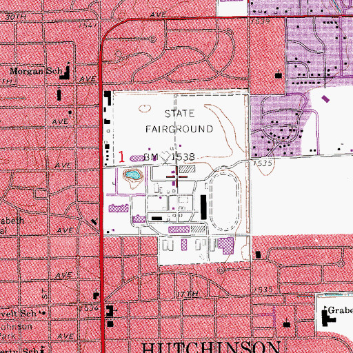 Topographic Map of Kansas State Fairgrounds, KS