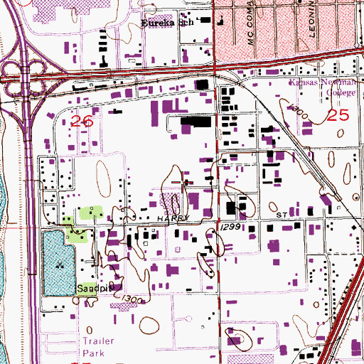 Topographic Map of Kansas Geological Survey Well Sample Library, KS