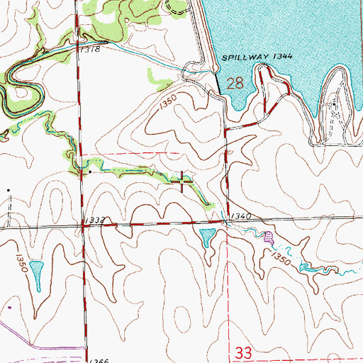 Topographic Map of Shady Creek Marina, KS
