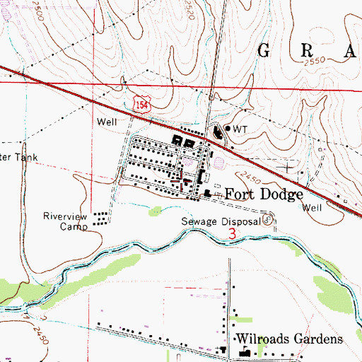 Topographic Map of Fort Dodge Eisenhower Hall, KS