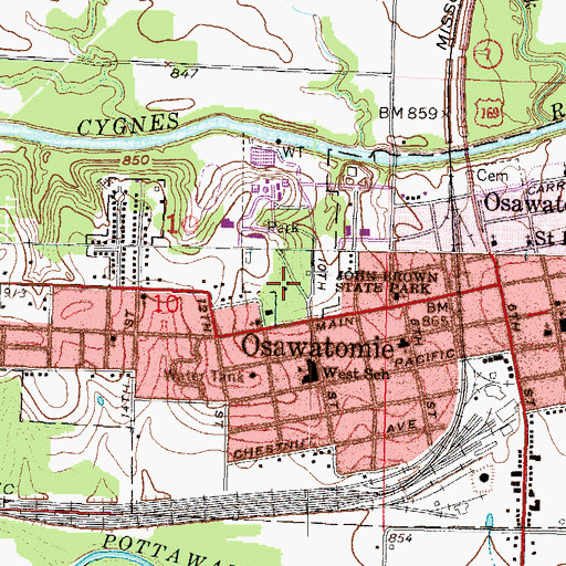 Topographic Map of John Brown Museum, KS