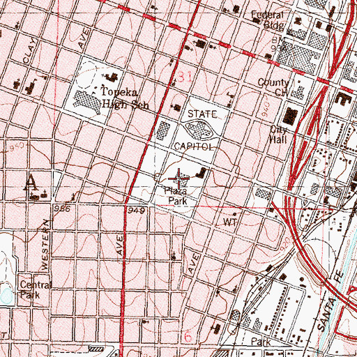 Topographic Map of Kansas State Judicial Center, KS