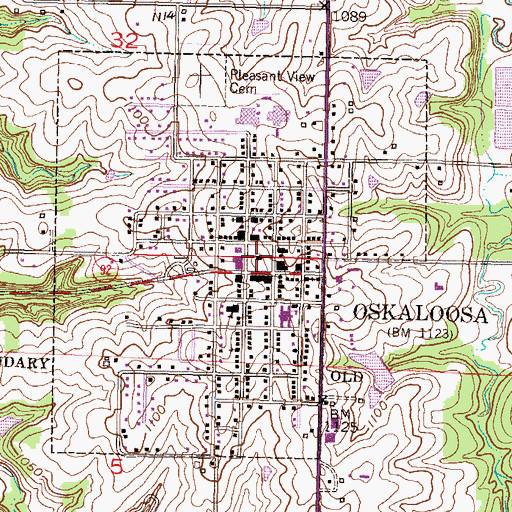Topographic Map of Jefferson County Courthouse, KS