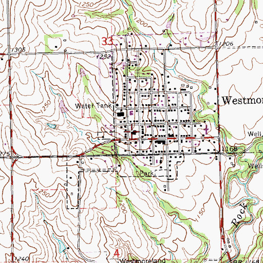 Topographic Map of Pottawatomie County Courthouse, KS