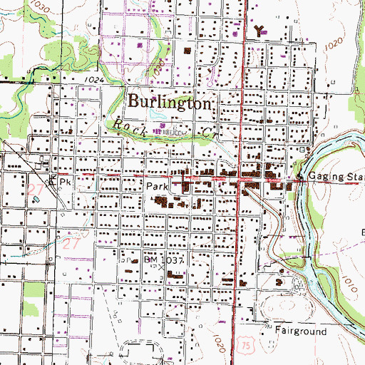 Topographic Map of Coffey County Courthouse, KS