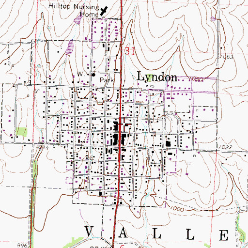 Topographic Map of Osage County Courthouse, KS