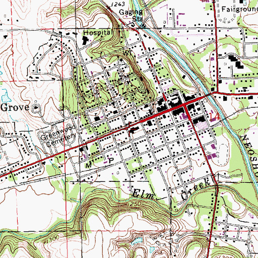 Topographic Map of Morris County Courthouse, KS
