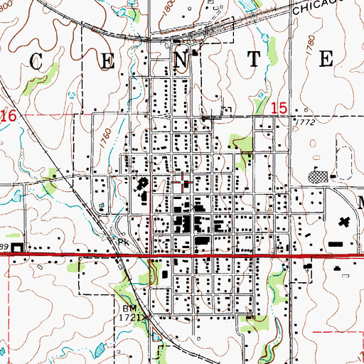 Topographic Map of Jewell County Courthouse, KS