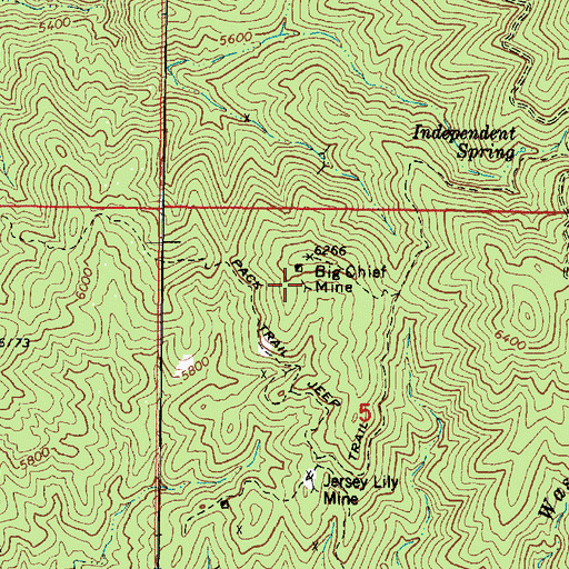 Topographic Map of Big Chief Mine, AZ