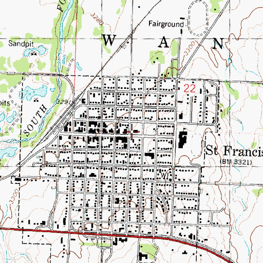 Topographic Map of Cheyenne County Courthouse, KS