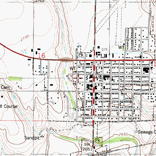 Topographic Map of Sheridan County Courthouse, KS