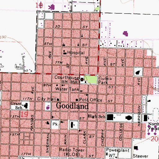 Topographic Map of Sherman County Courthouse, KS