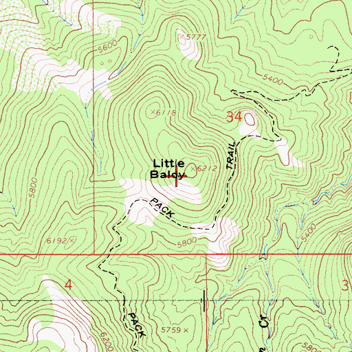 Topographic Map of Little Baldy, CA