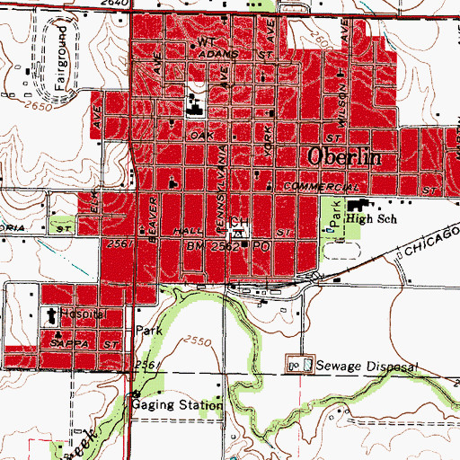 Topographic Map of Decatur County Courthouse, KS