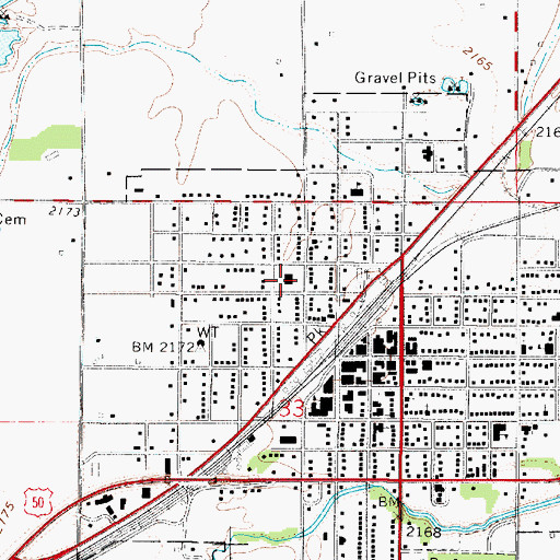 Topographic Map of Edwards County Courthouse, KS