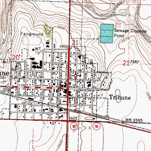 Topographic Map of Greeley County Courthouse, KS