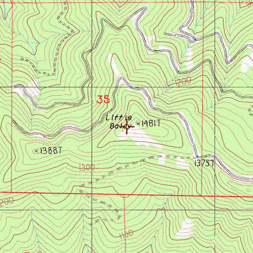 Topographic Map of Little Baldy, CA