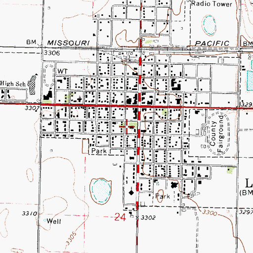 Topographic Map of Wichita County Courthouse, KS