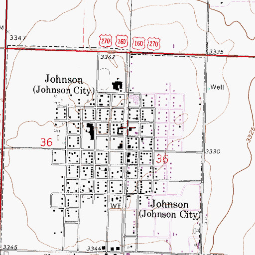 Topographic Map of Stanton County Courthouse, KS