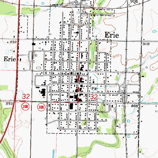 Topographic Map of Neosho County Courthouse Erie, KS