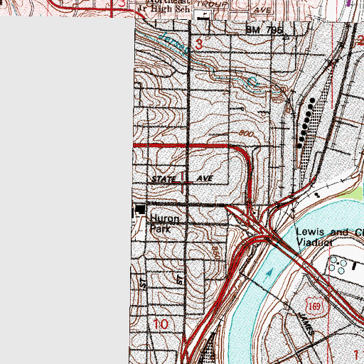 Topographic Map of Robert J Dole United States Courthouse, KS