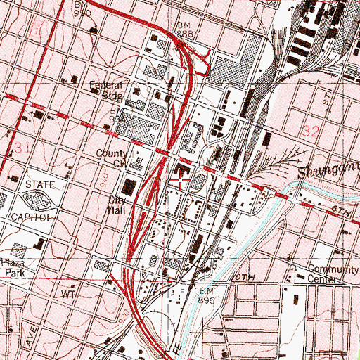 Topographic Map of City of Topeka Cyrus K Holliday Building, KS