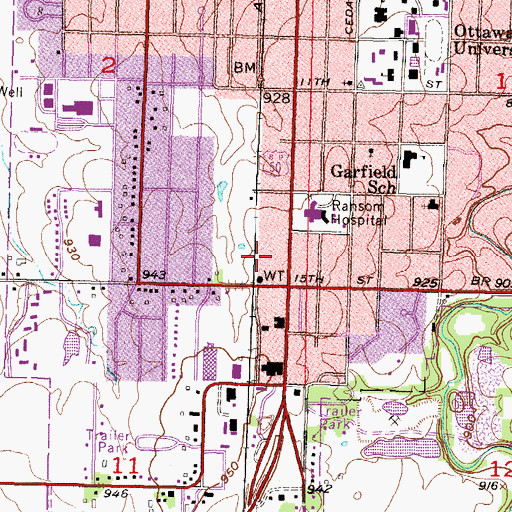 Topographic Map of Franklin County Office Annex, KS