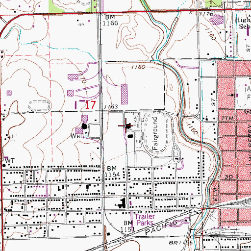 Topographic Map of Kansas National Guard Armory Abilene, KS