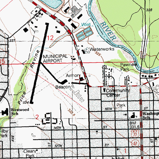 Topographic Map of Kansas National Guard Armory Junction City, KS