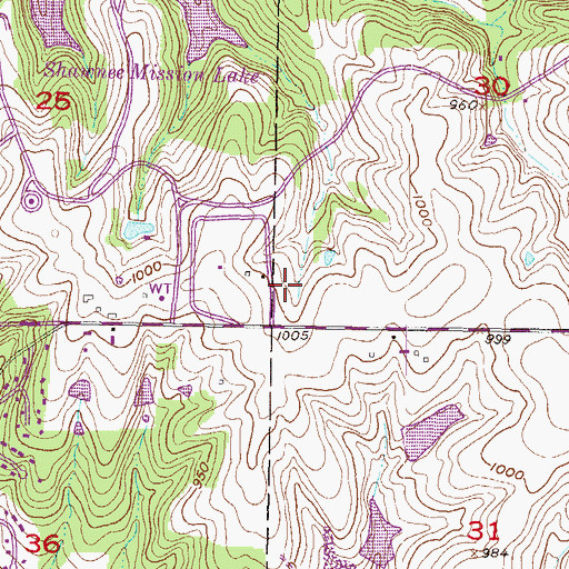 Topographic Map of Kansas National Guard Armory Lenexa, KS