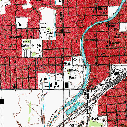 Topographic Map of Kansas National Guard Armory Newton, KS