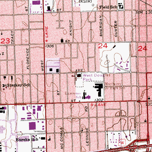 Topographic Map of Kansas National Guard Armory Wichita West, KS