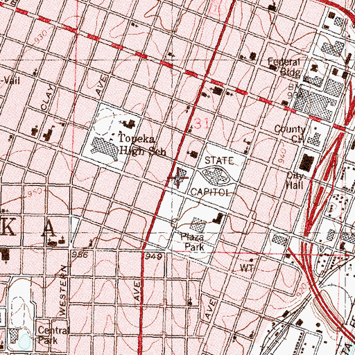 Topographic Map of Docking State Office Building, KS