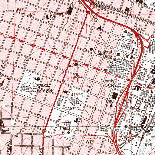 Topographic Map of Dwight D Eisenhower State Office Building, KS