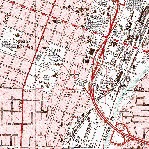 Topographic Map of Kansas State Department of Education, KS