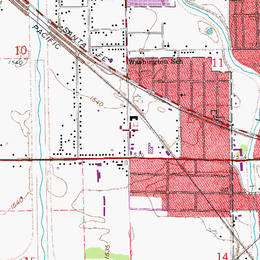 Topographic Map of Kansas Department of Transportation District Five Office, KS
