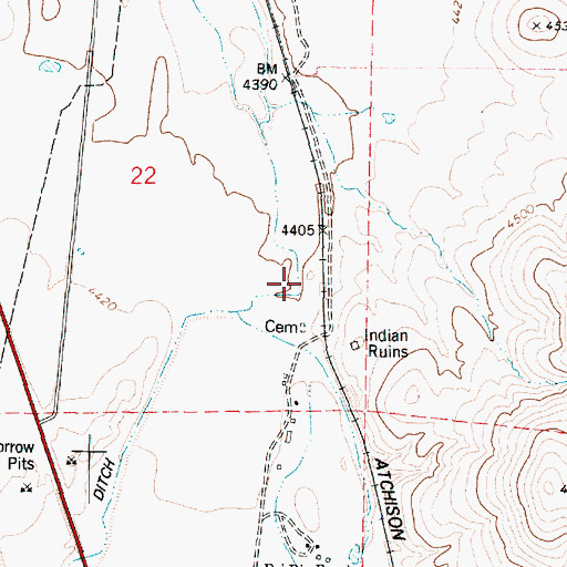 Topographic Map of Big Chino Valley, AZ