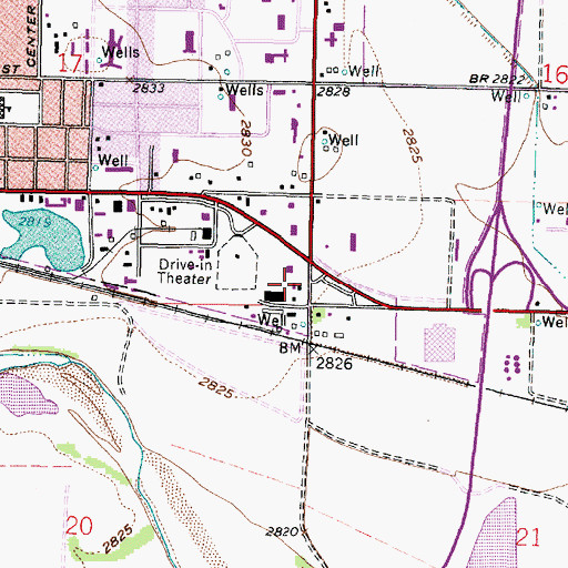Topographic Map of Kansas Department of Transportation District Six Office, KS