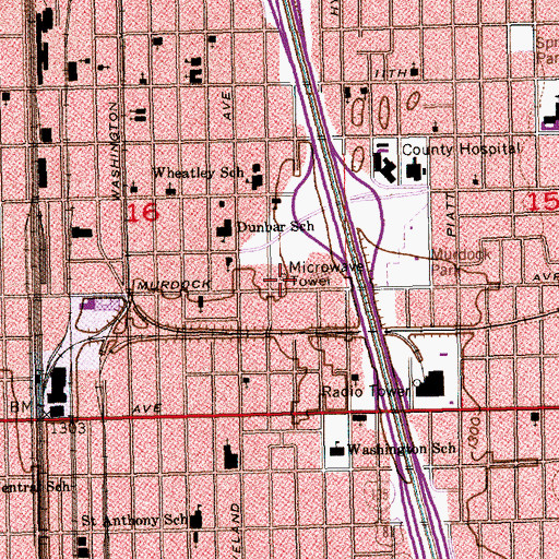 Topographic Map of KSMI - LPTV (Wichita), KS