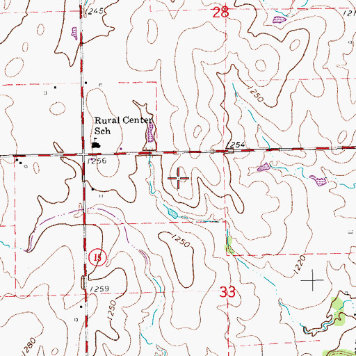 Topographic Map of KSAJ - FM (Abilene), KS