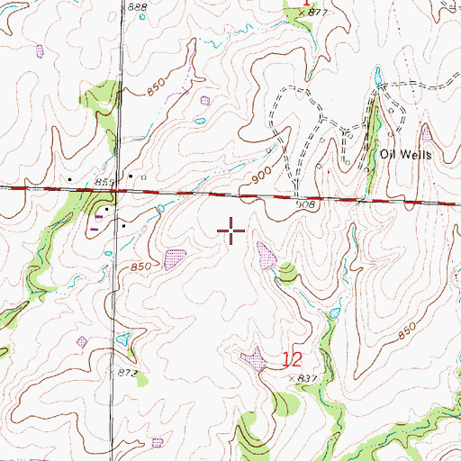 Topographic Map of KUSN - FM (Coffeyville), KS