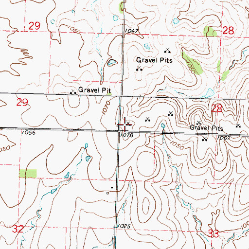 Topographic Map of KINZ - FM (Chanute), KS