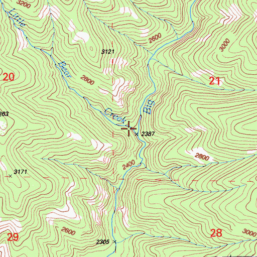 Topographic Map of Little Bear Creek, CA