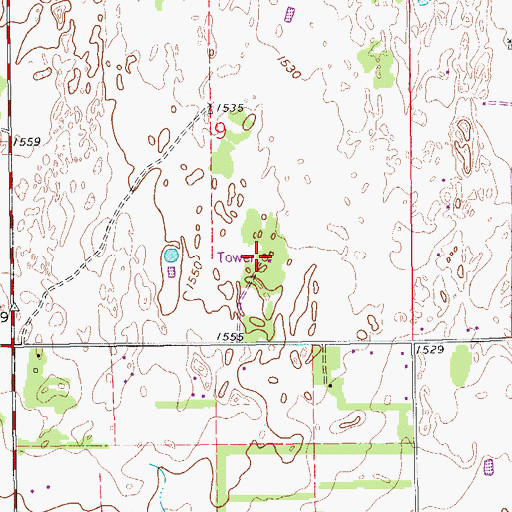 Topographic Map of KSCW - TV (Burrton), KS