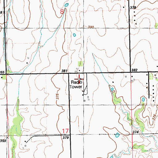 Topographic Map of KANV - FM (Junction City), KS